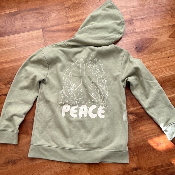 Girls Cat & Jack zip-up hoodie peace sweatshirt - Picture 2 of 4